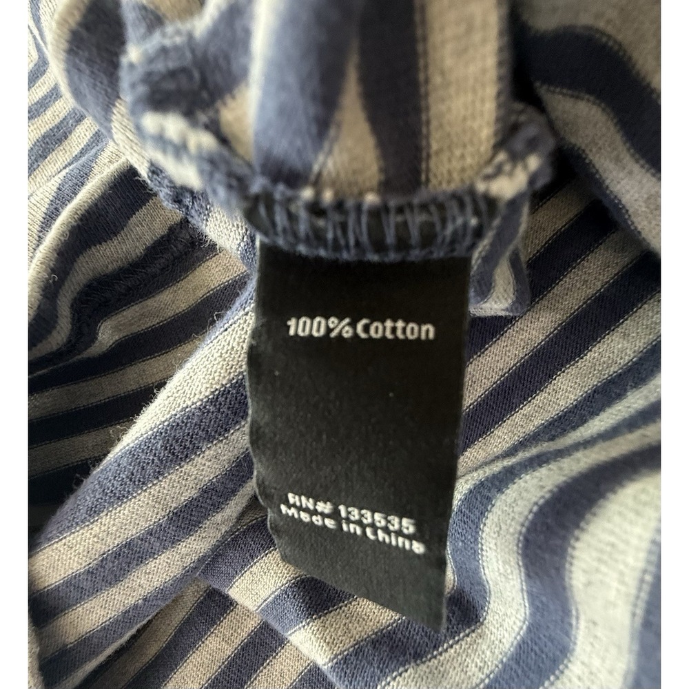 Karl Kani Y2K Striped Logo T Shirt Mens M Blue Cream Cotton Streetwear Graphic - Picture 8 of 10